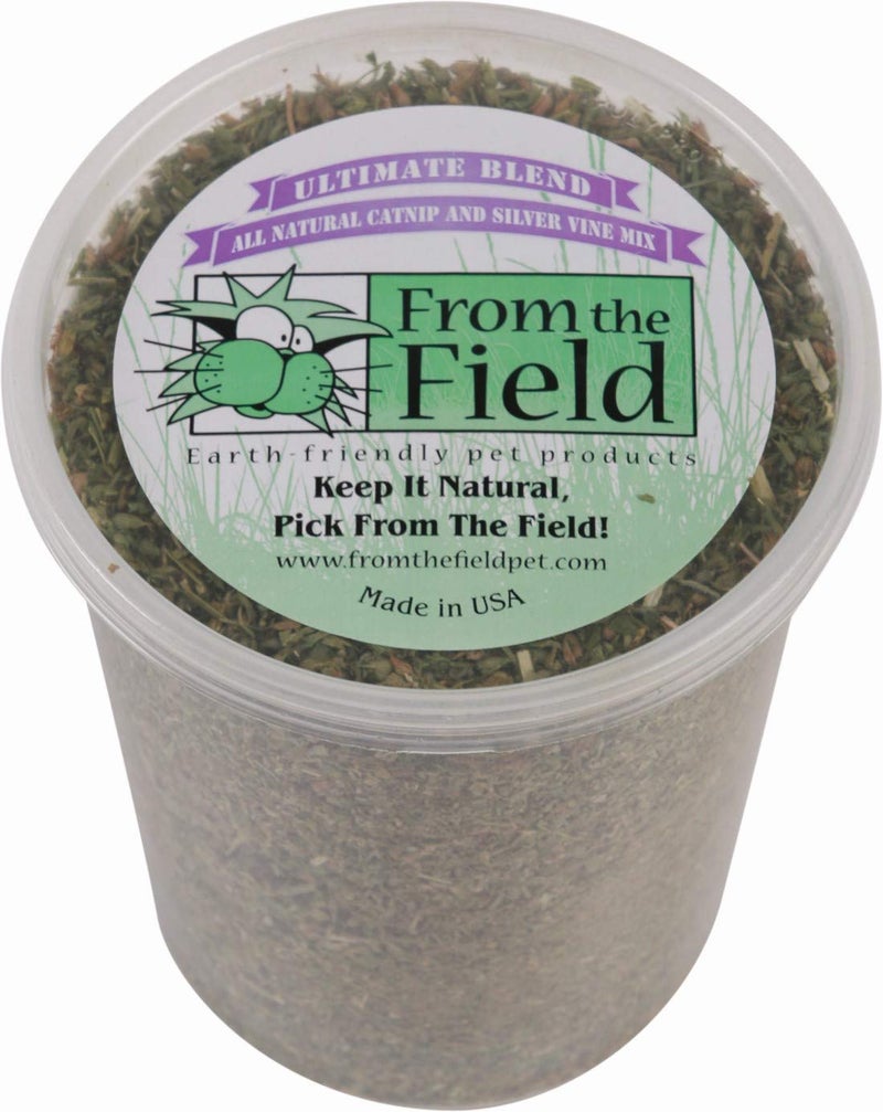 from The Field | Ultimate Blend Catnip & Silver Vine | Premium USA-Grown Catnip for Toys & Playtime | Fresh, Potent, Non-Toxic, Eco-Friendly | Safe for Kittens & Cats | Resealable 3.5 Oz Tub - Image 1